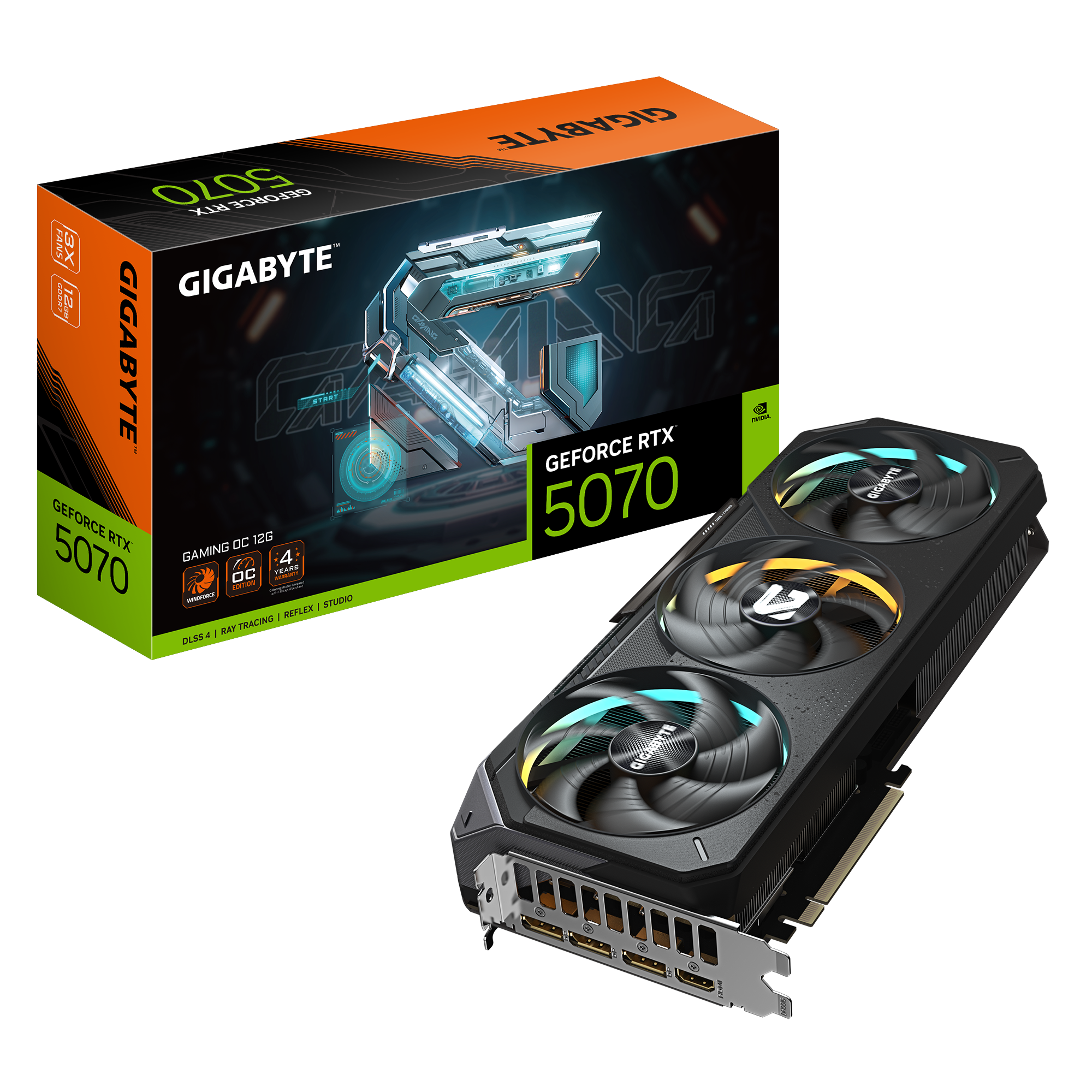 כ.מסך GIGABYTE GeForce RTX 5070 GAMING OC 12G